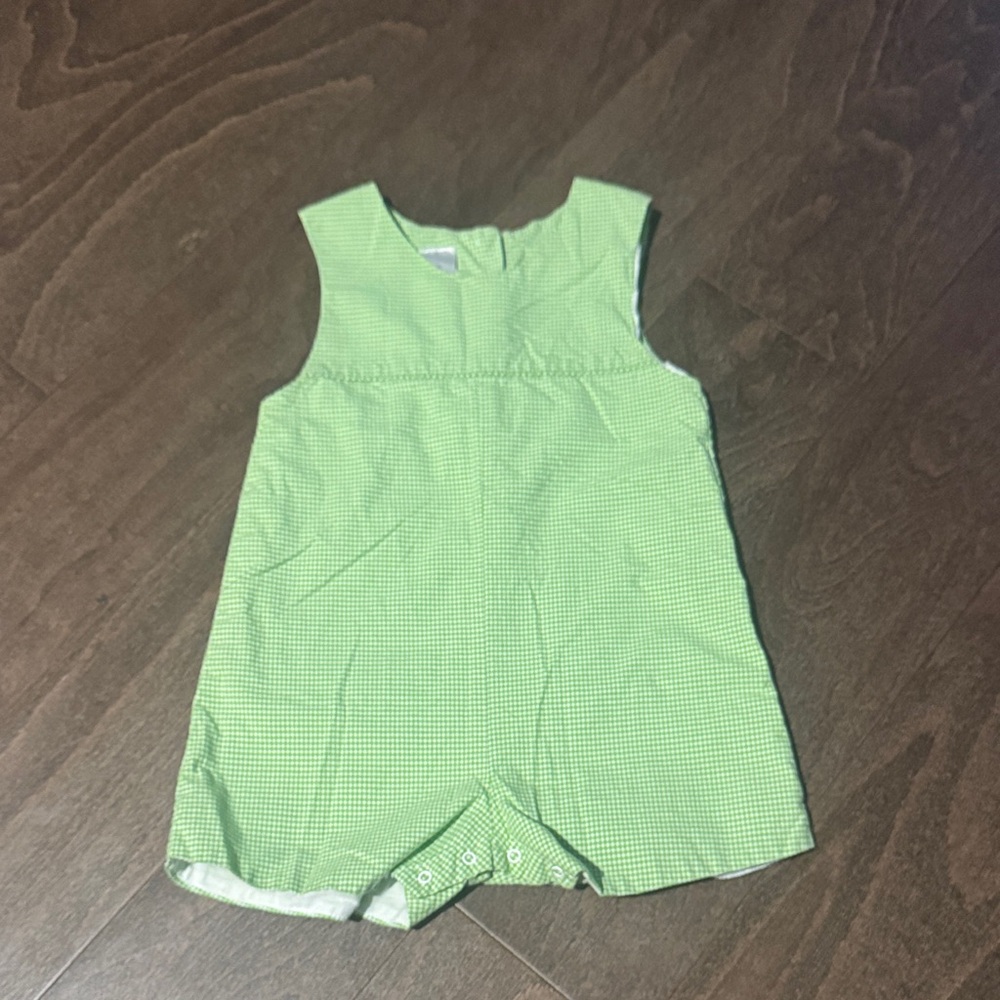 Source Unknown Green Checkered Baby Romper-Size 18 months